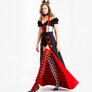 Costume de Reine Cœur Rouge, Costume d'<span class=keywords><strong>Halloween</strong></span>, Costume de Sorcière, Costume de Clown pour Spectacle - Product Image 2