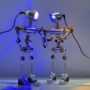 Punk Style Robot Desktop Lamp <b>LED</b> <b>Rechargeable</b> Decorative Figurine For Children Room Gift - Product Image 1