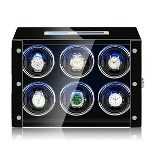 Watch Winder for Automatic Watches with Touchscreen Display and Telescopic Watch Holders