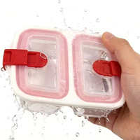 Boîte à lunch portable en plastique à double compartiment anti-odeur et isotherme, 800-1000 ml, pour enfants et étudiants