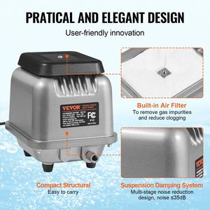 Bomba de aire lineal al por mayor DB 109L/Min flujo de aire 1/2 acres 10 pies estanques profundos jardines de agua aireador séptico bomba sistema de aireación Engin - Product Image 5