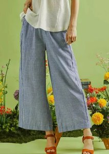 <span class=keywords><strong>Pantaloni</strong></span> Casual da Donna Personalizzati in Misto <span class=keywords><strong>Lino</strong></span> <span class=keywords><strong>a</strong></span> <span class=keywords><strong>Righe</strong></span> <span class=keywords><strong>a</strong></span> Vita Alta e Gamba Larga con Elastico e Coulisse - Produttore - Product Image 3