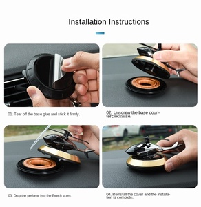 Profumo Solido di Lusso per Auto, Balsamo Moderno a Lunga Durata, Ornamenti Metallici Rotanti a Energia Solare a Forma di <span class=keywords><strong>Aereo</strong></span>, <span class=keywords><strong>Deodorante</strong></span> per Auto - Product Image 6