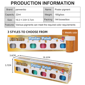 Panwenbo 22ml peinture acrylique non toxique pour le bricolage 6 couleurs d'affiches solides pour les enfants pour le papier de toile Logo personnalisé Bienvenue - Product Image 2
