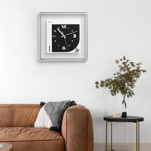 Wozoom <b>Wall</b> <b>Clock</b> Square Battery Powered <b>Silent</b> Modern Design Living Room Decor - Product Image 3