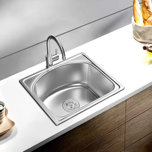 Fregadero de cocina cuadrado único de acero inoxidable 304 moderno, gran oferta, lavabo de instalación de mostrador Rectangular de un agujero directo - Product Image 2