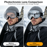Lunettes de ski photochromiques, protection UV400, lunettes de sport pour le ski, verres polarisés, lunettes de sécurité pour le snowboard, logo personnalisé