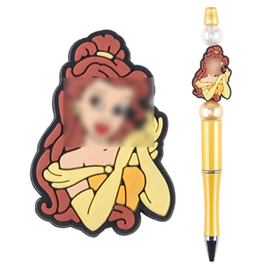 Perline di Lusso in <span class=keywords><strong>Silicone</strong></span> 3D a Forma di Principessa, Perline Focali in <span class=keywords><strong>PVC</strong></span> di Design, Ciondoli a Forma di Personaggio per Penne e Portachiavi, Vendita all'Ingrosso - Product Image 2