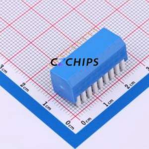 DP-9-B-T DIP Switch Through hole Component (THT),P=2.54mm Switch Piano Key Single Pole Single Throw 9-Bit 2.54mm - Product Image 2