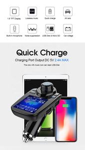 AGETUNR-transmisor FM T11D V5.0 con Bluetooth para coche, kit de manos libres con pantalla a color TFT de 1,8 pulgadas, reproductor de música MP3 AUX - Product Image 6