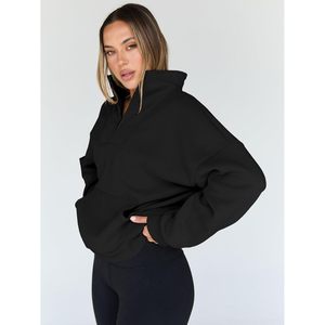 Sweats à capuche surdimensionnés personnalisés pour femmes Queen Collection automne/hiver 2025 quart demi fermeture éclair pull sweats polaire vestes XS - Product Image 6