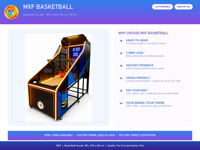 Machine d'arcade de basket-ball LED 100x250x265 cm, jeu de tir commercial