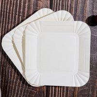 Assiette en papier pour fête, assiette carrée pour gâteau et dessert, assiette en papier jetable