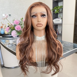 Precio de Fábrica al por Mayor Peluca Sintética con Frente de Encaje Transparente 13x4 de Alta Densidad Resistente al Calor con Línea de Cabello Estilo Escandinavo - Product Image 4