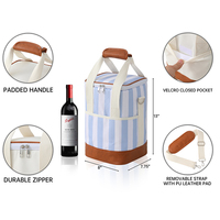 Sac isotherme personnalisé pour 4 bouteilles de vin avec bandoulière pour pique-nique, avec logo
