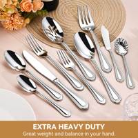 Ensemble de couverts de luxe de haute qualité en acier inoxydable 18/10, couteau, fourchette, cuillère, ensemble de couverts argentés pour hôtel