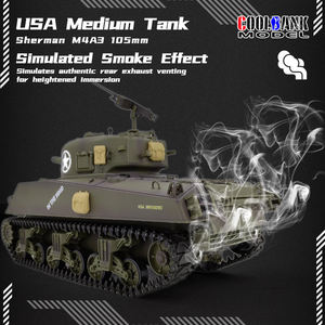 COOLBANK Modèle de char d'assaut <span class=keywords><strong>Sherman</strong></span> M4A3 télécommandé à l'échelle <span class=keywords><strong>1</strong></span>/<span class=keywords><strong>16</strong></span>, pièce de collection / cadeau (modifiable) - Product Image 6