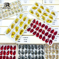 Strass à coudre super brillants, perles de verre à 2 trous, pierres à coudre plates en cristal brillant pour bikini, robe, artisanat DIY