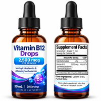 Gouttes liquides de Vitamine B12 OEM de haute qualité 2500mcg Méthylcobalamine Adénosylcobalamine Soutien de l'humeur et de l'énergie pour adultes