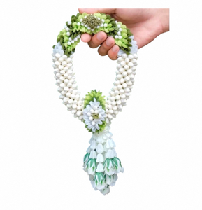 พวงมาลัยดอกมะลิแท้ ของขวัญพิธีกรรมไทย ของตกแต่งบ้าน พวงมาลัยดอกมะลิเหมือนจริง งานฝีมือประณีต - Product Image 6