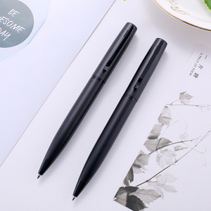 Stylo à bille en métal noir mat avec logo imprimé personnalisé - Product Image 1