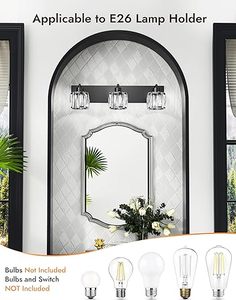 Applique LED Moderne Certifiée en Cristal <span class=keywords><strong>avec</strong></span> Commande Tactile, Finition Chrome, Blanc Chaud pour Miroirs <span class=keywords><strong>de</strong></span> <span class=keywords><strong>Salle</strong></span> <span class=keywords><strong>de</strong></span> <span class=keywords><strong>Bain</strong></span> - Product Image 4