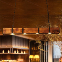 Lustre en bois massif de style industriel américain rétro, lustre réglable en angle pour restaurant et bar