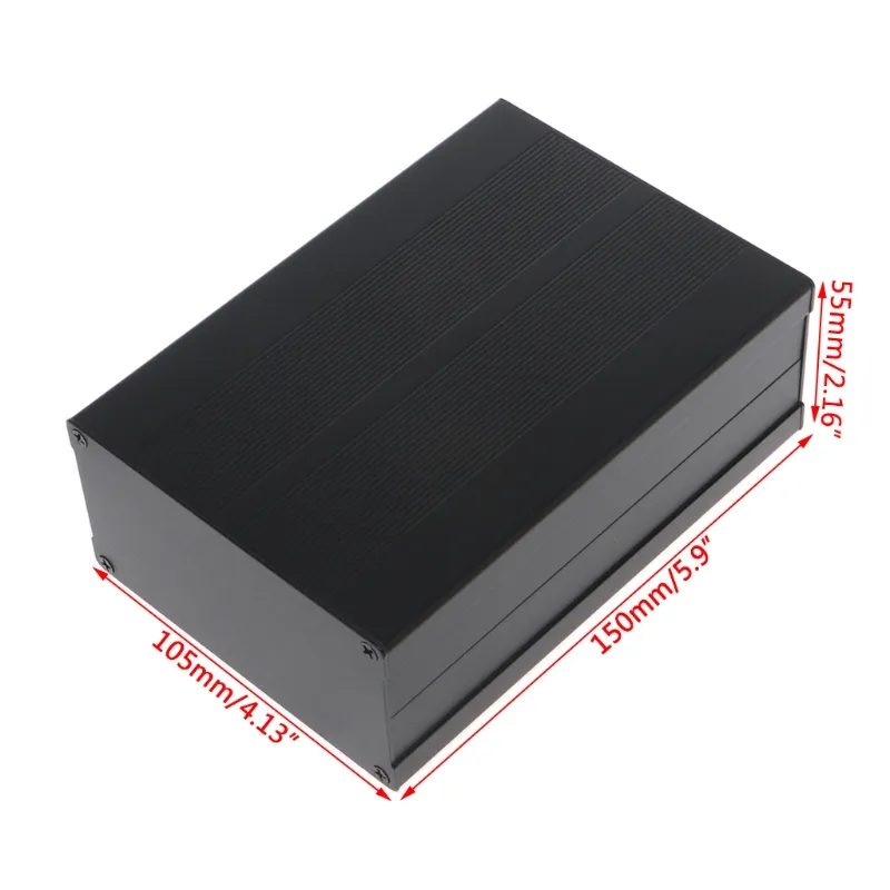 Cartão slot anodizado preto da liga de alumínio do pwb, ponto 106x55x150mm