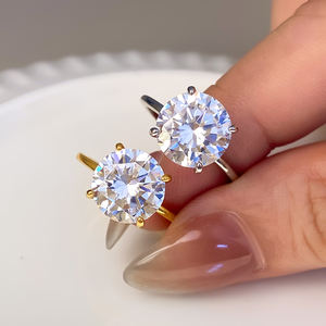 แหวนแฟชั่นหรูหรา ประดับเพชรคิวบิกเซอร์โคเนีย ชุบทอง 18K ดีไซน์รูปหัวใจ สำหรับงานปาร์ตี้ - Product Image 6