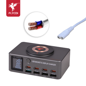 Adaptateur d'alimentation USB FLYCDI 8 ports 140W PD avec écran LED pour ordinateur portable et appareils mobiles, chargeur pour la maison et les voyages - Product Image 6