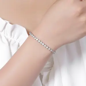 Vendita calda S925 argento Sterling VVS Moissanite bracciale Tennis argento bordo pacchetto Design catena di alta gioielleria bracciale per uomo donna