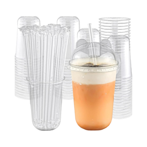 Gobelets <span class=keywords><strong>en</strong></span> <span class=keywords><strong>Plastique</strong></span> Jetables <span class=keywords><strong>de</strong></span> 16oz avec Couvercles Dômes et Pailles – <span class=keywords><strong>Lot</strong></span> <span class=keywords><strong>de</strong></span> 50 Clairs pour Café Glacé, Jus, Boissons, Fêtes et Pique-niques <span class=keywords><strong>en</strong></span> Extérieur - Product Image 6