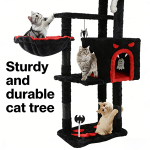 Arbre à <span class=keywords><strong>chat</strong></span> gothique robuste et stable <span class=keywords><strong>pour</strong></span> Halloween, design chauve-souris effrayant, centre d'activités <span class=keywords><strong>pour</strong></span> animaux de compagnie, qualité professionnelle, prix d'usine, vente en gros - Product Image 1