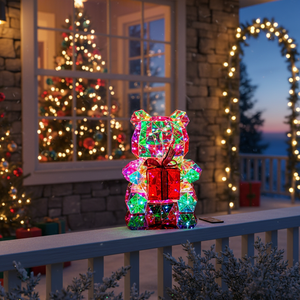Orso di Cristallo LED 10 Pollici con Luci Natalizie e Telecomando, 12 Pezzi/Confezione, Modello 377561 - Product Image 3