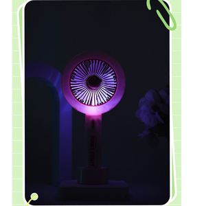 Nouveau mini ventilateur de bureau portable rechargeable 2024 avec lumière nocturne, 3 vitesses de vent, pour garage et hôtel - Product Image 3