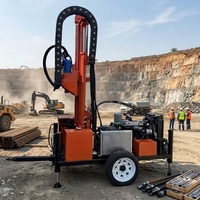 Foreuse hydraulique mobile pour puits d'eau, petite machine de forage de 200 m de profondeur pour usage domestique et agricole