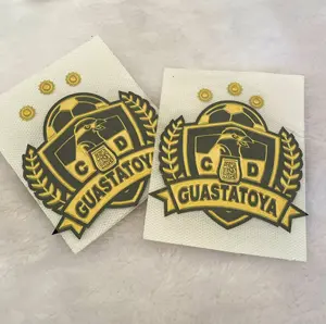 Wholesale Custom 3D TPU Soccer Badges Silicone Football Club Logo Patches with Custom Silk Screen Printing Sportswear Garments