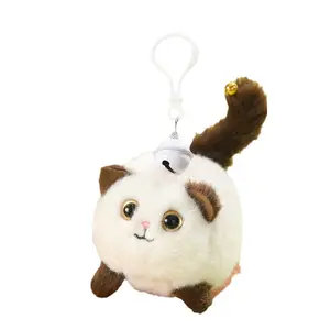 Keychain abanando cauda gato porco pelúcia cordão mordendo osso cão brinquedo boneca pingente casal atacado