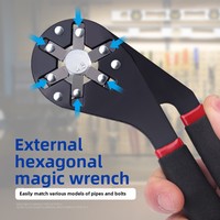 Clé magique auto-ajustable de 6/8 pouces, clé universelle multi-tailles pour la réparation des écrous et des boulons