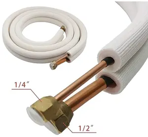 1,27 cm x 0,64 cm juego de cables de división mínima 4,94 M cobre aluminio mini juego de cables de aire acondicionado dividido