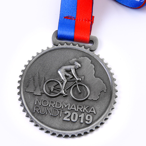 Médailles de course à vélo en métal 3D bon marché, médailles de course à vélo, médailles d'argent et d'or, médaille de 1er rang, médaille de sport en gros avec cordon - Product Image 3