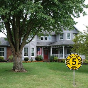 علامة Securun متينة وبطيئة السرعة بحد <span class=keywords><strong>5</strong></span> <span class=keywords><strong>MPH</strong></span> مع علامة تحذير من مادة الألومنيوم القوية للشارع - Product Image 3