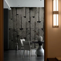 Panneau mural en pierre de placage de pierre en T en PU au design moderne enveloppe de colonne pierres de quartz artificielles pour comptoir d'hôtel décoratif