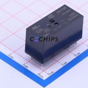 HF115F-012-2HS4 Power Relay DIP,12.7x29mm Relay 12V 2 Normally Open: 2A (DPST-Normally Open)::: 6 8A-250VAC - Product Image 1