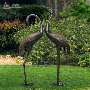 Statuette de jardin en métal, statue d'extérieur, Patio, jardin, Sculpture d'oiseaux, de grue
