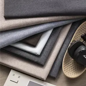 New Most Popular 100% Polyester Sofa Pure Fine Canvas Linen Microfiber Home Textile Sofa Fabric