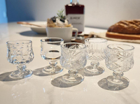 Verres à liqueur vintage de 50 ml avec pied gaufré pour spiritueux