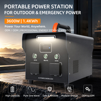 46.8V 30Ah Sumber Daya Portabel 1404Wh Stasiun Penyimpanan Energi dengan Output AC 3600W Gelombang Sinus 220V dan Penerangan