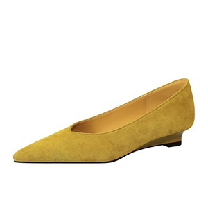 <span class=keywords><strong>Scarpe</strong></span> <span class=keywords><strong>Eleganti</strong></span> Stile Coreano 6300 con <span class=keywords><strong>Tacco</strong></span> <span class=keywords><strong>Basso</strong></span> in Velluto a Punta, <span class=keywords><strong>Scarpe</strong></span> da Donna con Tomaia Bassa a V di Alta Qualità Professionale con Zeppa - Product Image 5