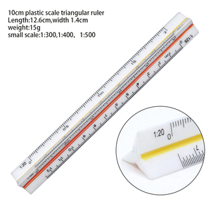 Regla Triangular de Plástico de 10 cm/4 Pulgadas, Promocional, Grande y Pequeña, Colorida, de Tres Bordes, para Arquitectos e Ingenieros, con Estuche de PVC - Product Image 2